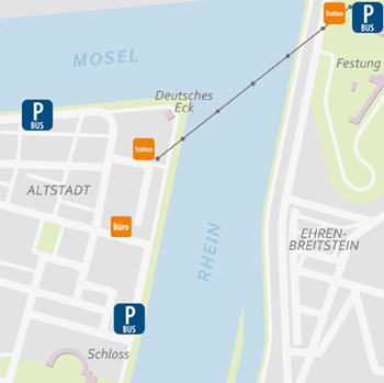 Anfahrt Seilbahn Koblenz